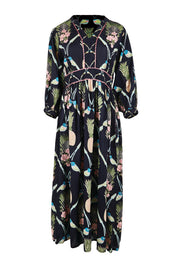 Product shot of the Beaumont Midi Dress – Navy in colour Navy, from the front