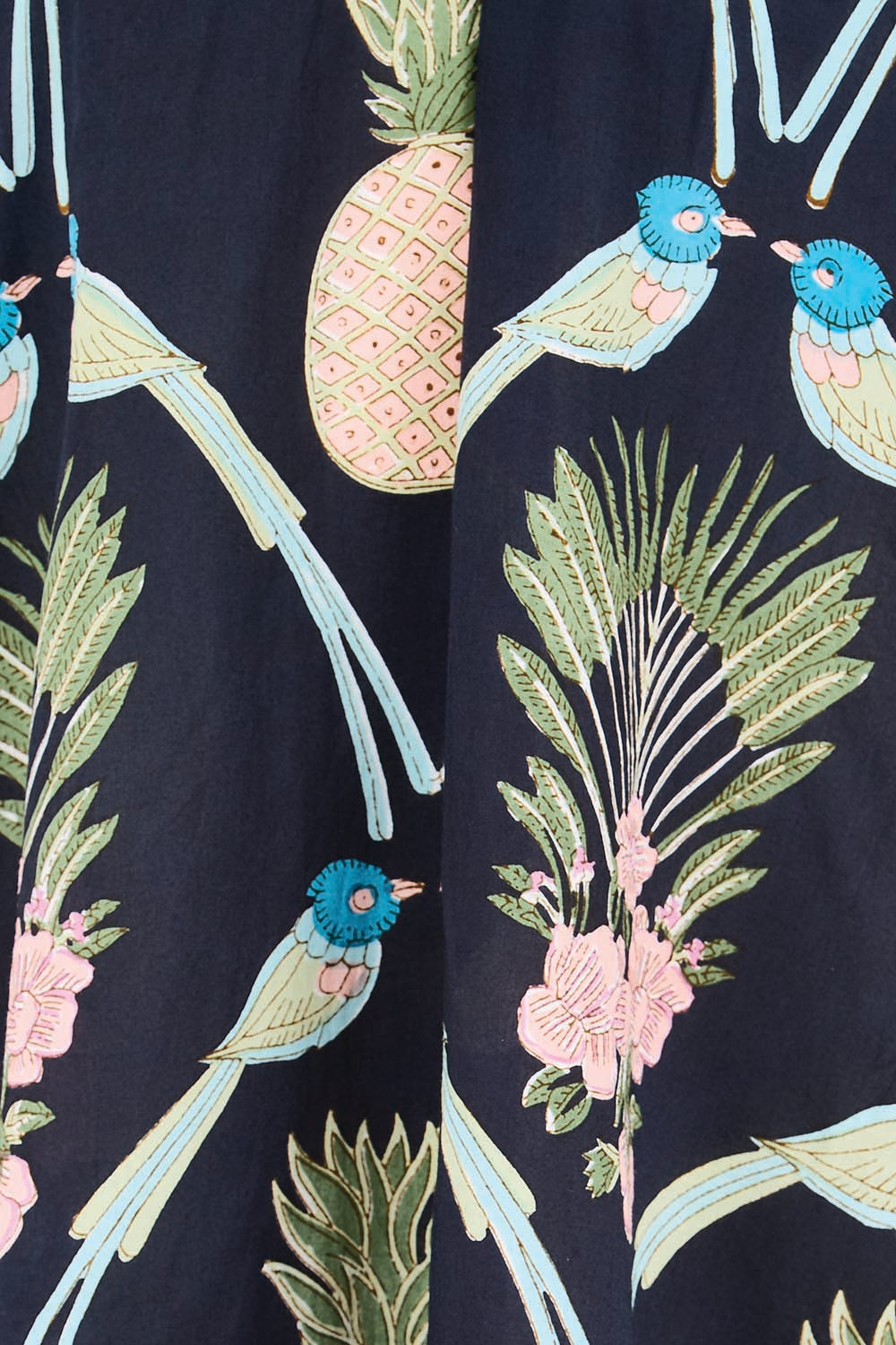 Product shot of the Beaumont Top – Navy in colour Navy, showing detail