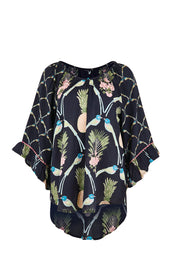 Product shot of the Beaumont Top – Navy in colour Navy, from the front