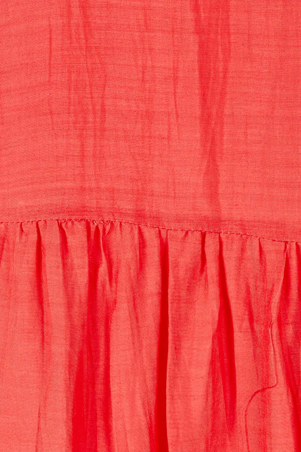 Product shot of the Delilah Dress in colour Melon (Pink), detail