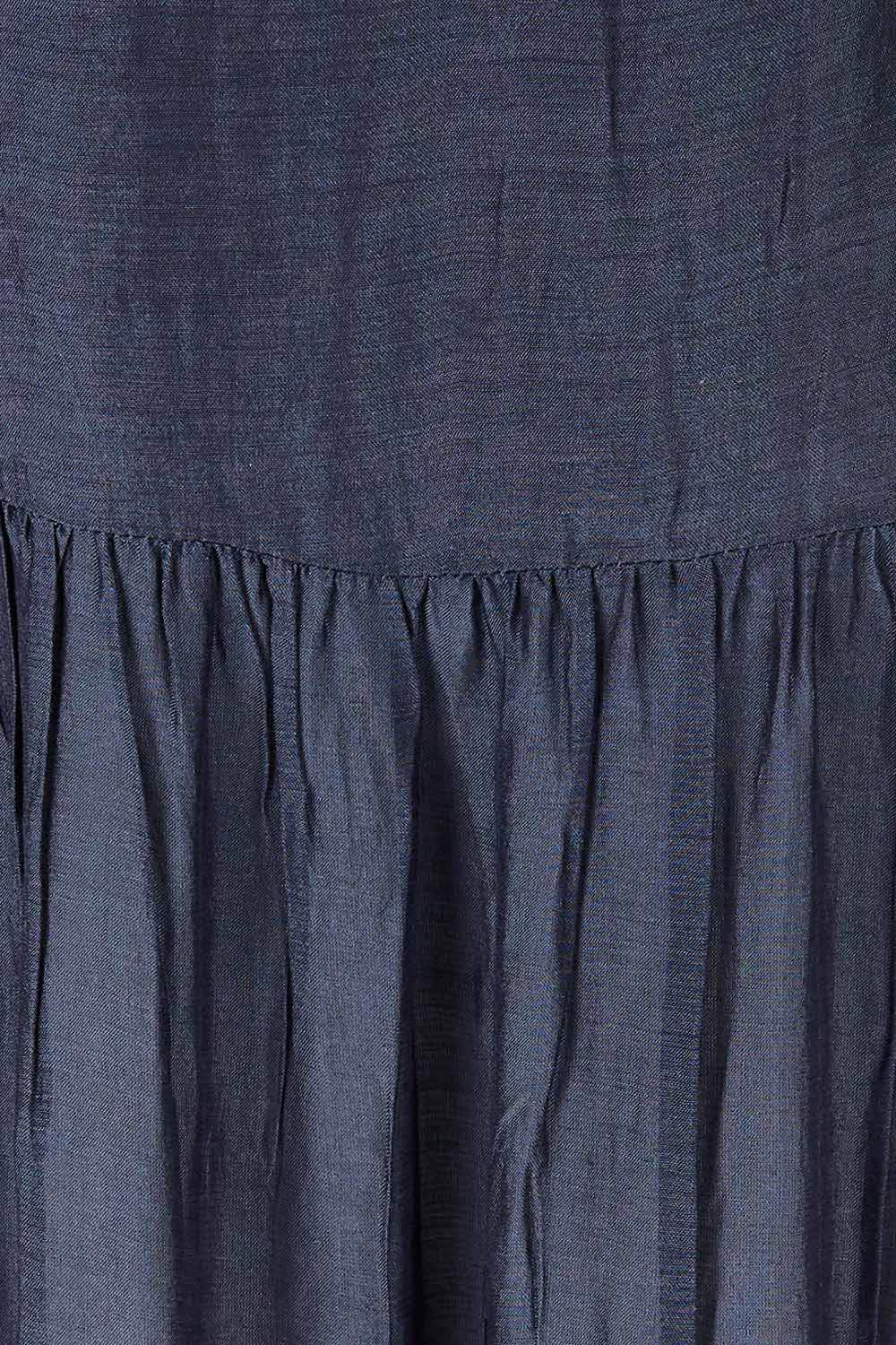 Product shot of the Delilah Maxi in colour Ink (Blue), detail