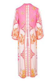 Product shot of the Espacio Midi Dress in colour Candy, from the back