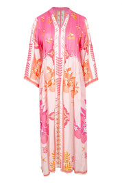 Product shot of the Espacio Midi Dress in colour Candy, from the front
