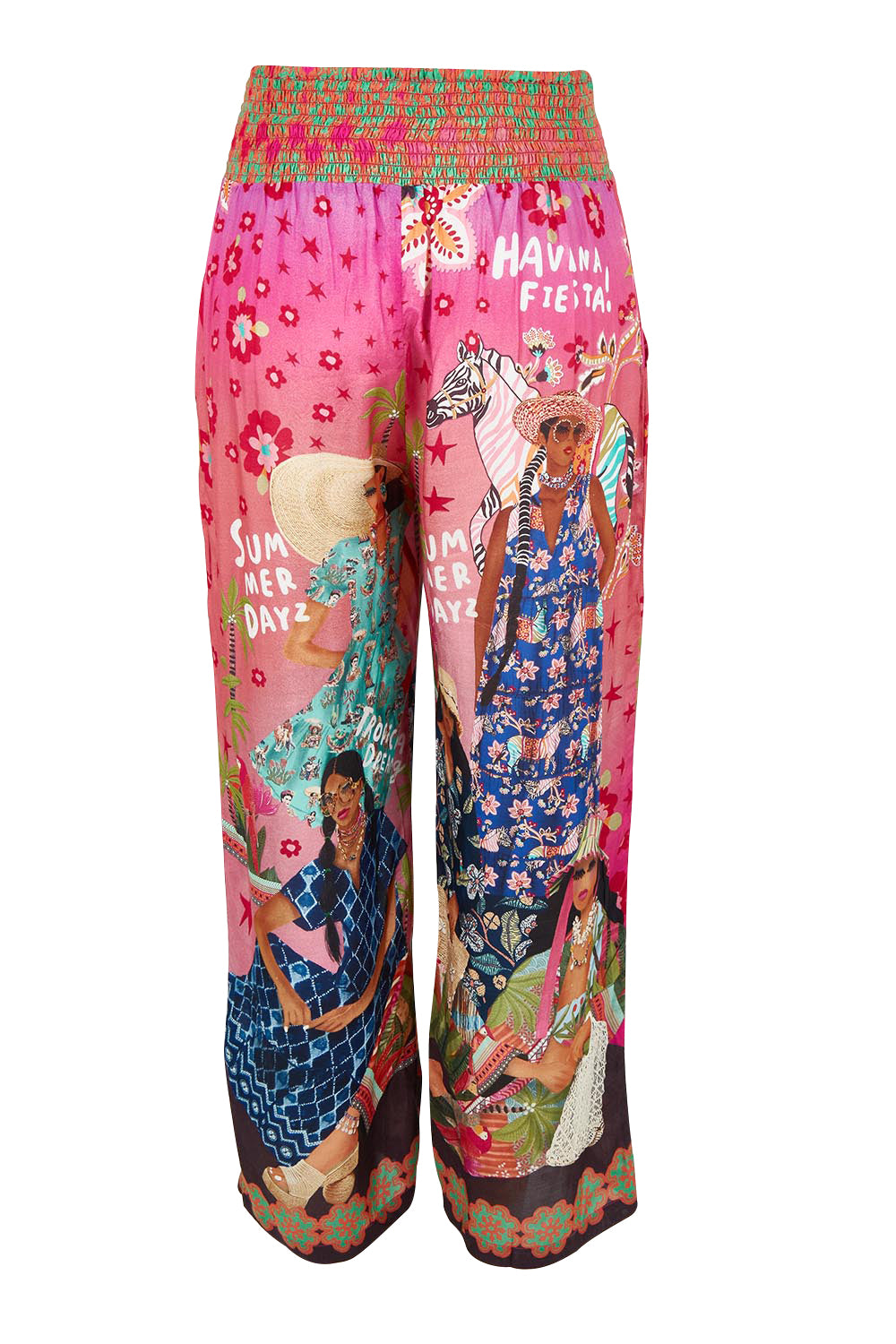 Product shot of the Fiesta Modal Blend Pant in colour Print, from the back