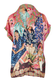 Product shot of the Fiesta Modal Blend Shirt in colour Print, from the front