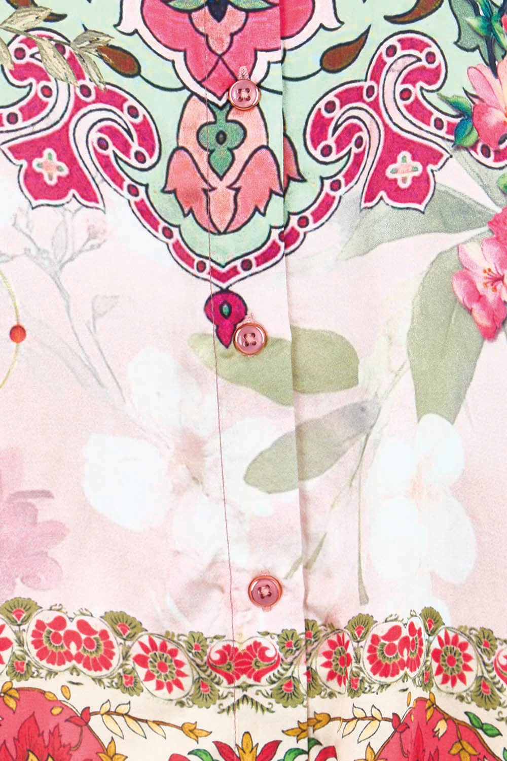 Product shot of the Jardine Shirt – Print in colour Print, showing detail