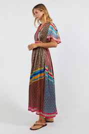 Model Genericm wearing size sample of the Maison Midi Dress – Print in colour Print, from the front