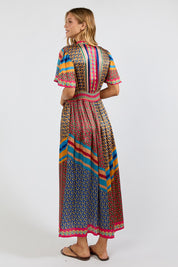 Model Genericm wearing size sample of the Maison Midi Dress – Print in colour Print, from the front