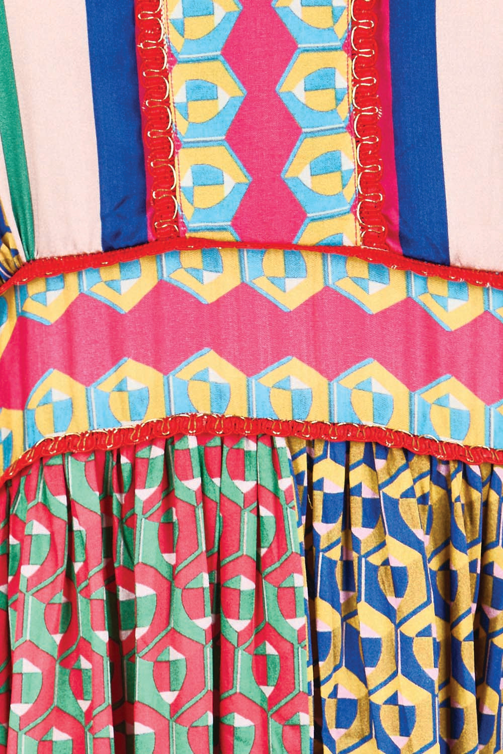 Product shot of the Maison Midi Dress – Print in colour Print, showing detail