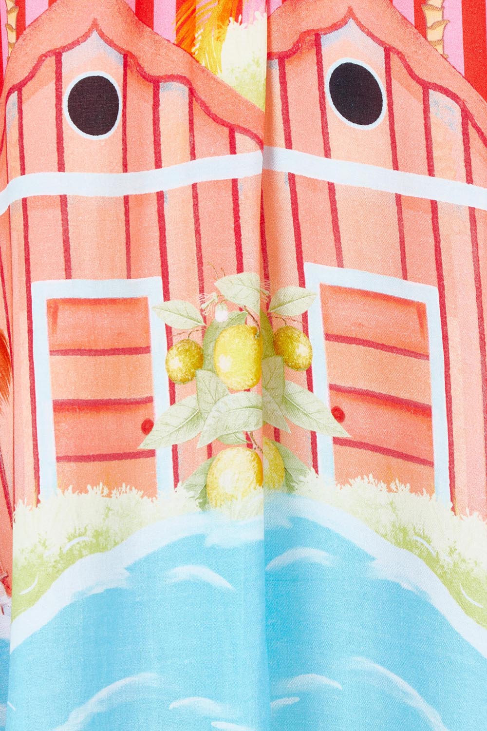 Product shot of the Mardiva Shift Dress in colour Melon, detail
