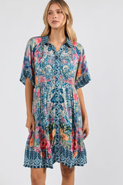 Model Genericm wearing size sample of the La Maroma Midi Dress – Indigo in colour Indigo, in a cropped view