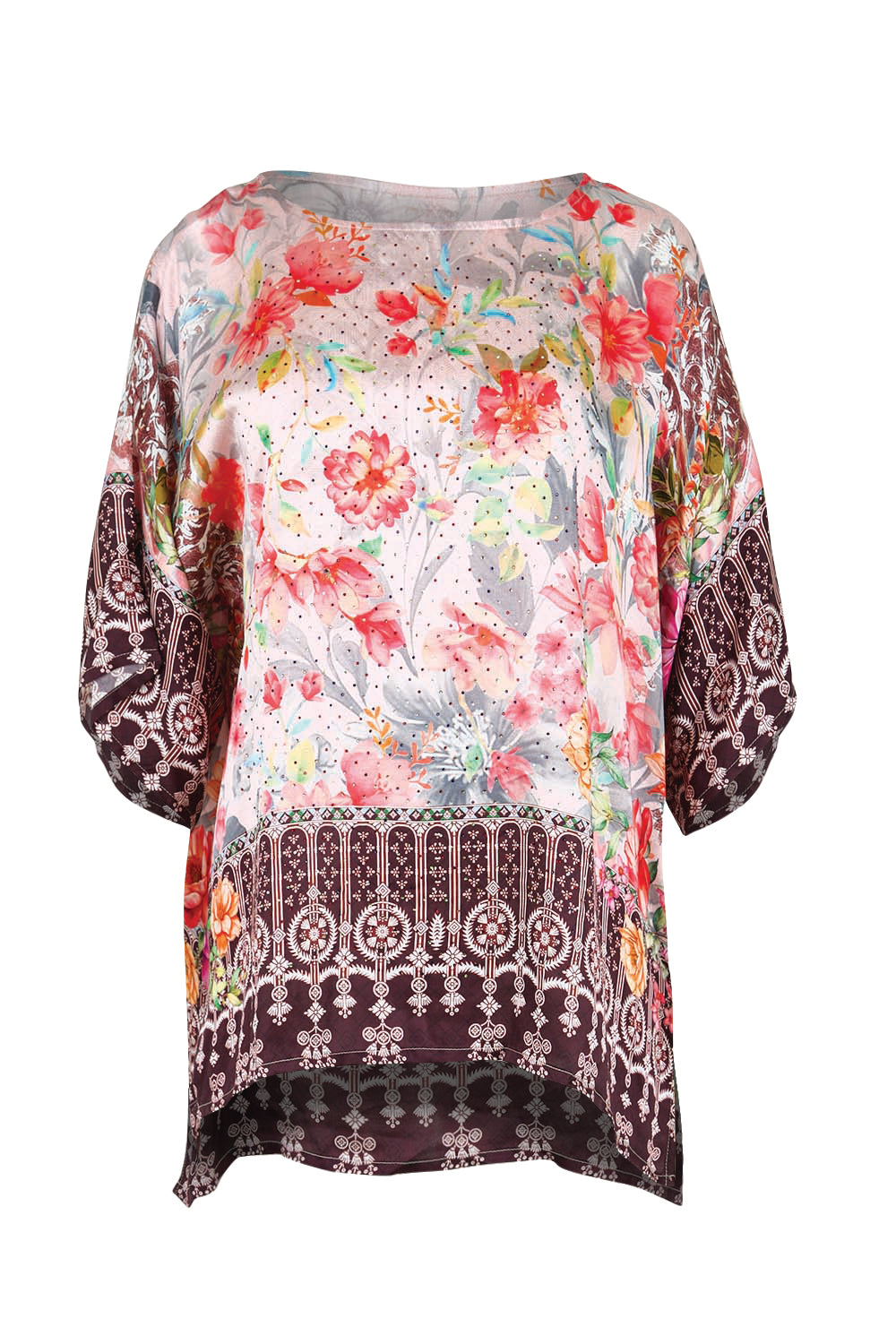 Product shot of the La Maroma Wide Tee – Espresso in colour Espresso, from the front