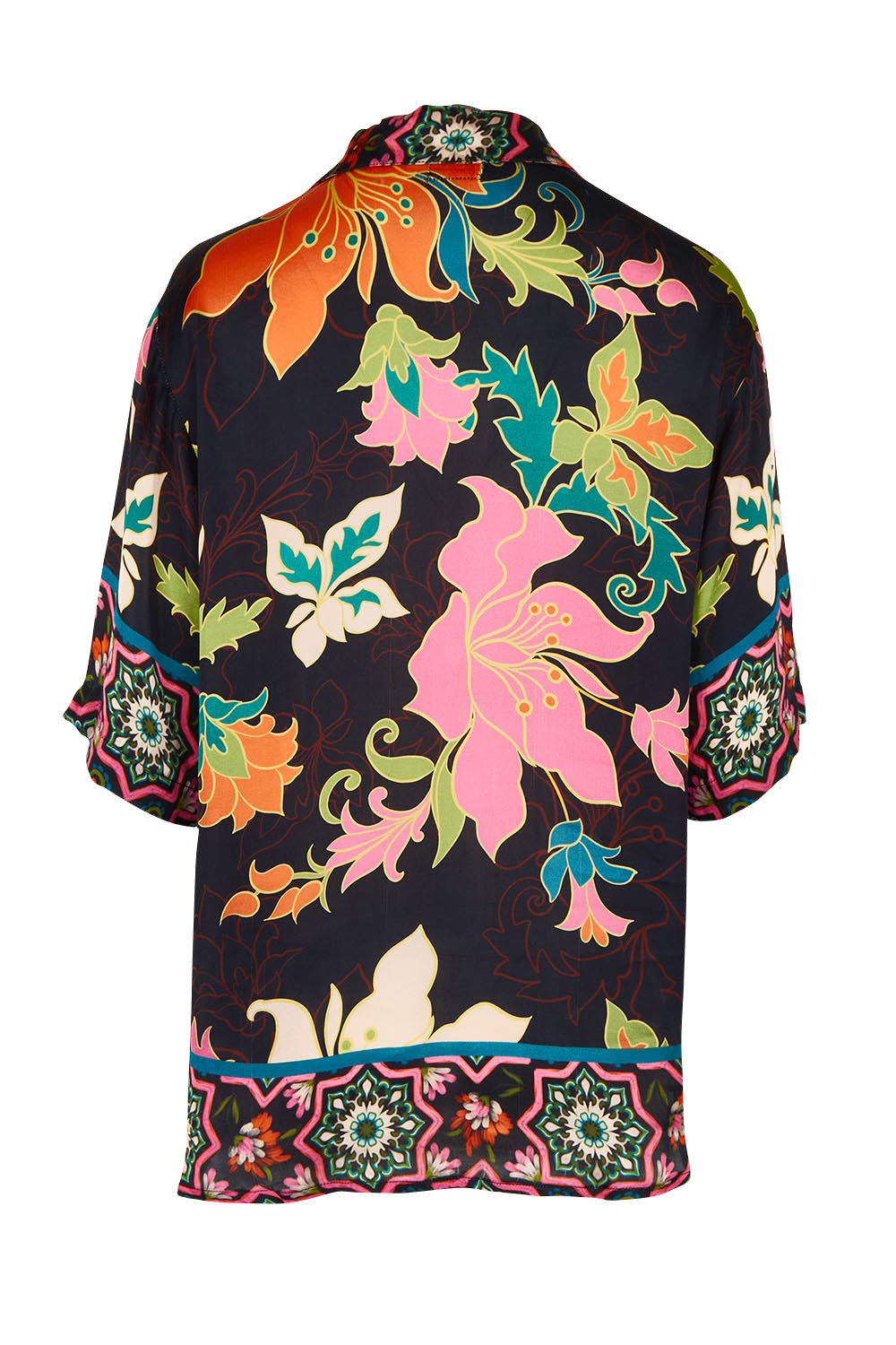 Product shot of the Marquis Modal Blend Top in colour Black (Black), from the back