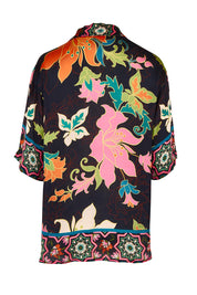 Product shot of the Marquis Modal Blend Top in colour Black (Black), from the back