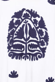 Product shot of the Milano Kaftan Dress - White in colour White, showing detail