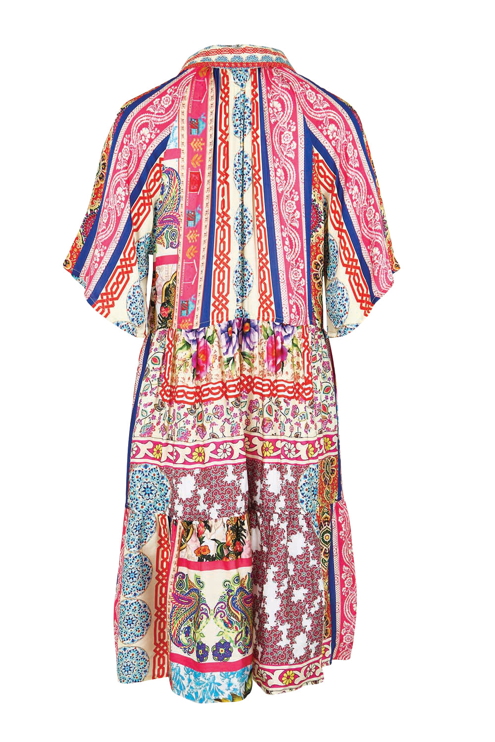 Product shot of the Miramar Dress - Print in colour Print, from the back