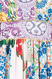 Product shot of the Miraval Midi Dress – Lilac in colour Lilac, showing detail