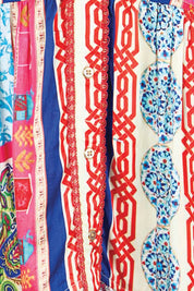 Product shot of the Miramar Dress – Print in colour Print, showing detail