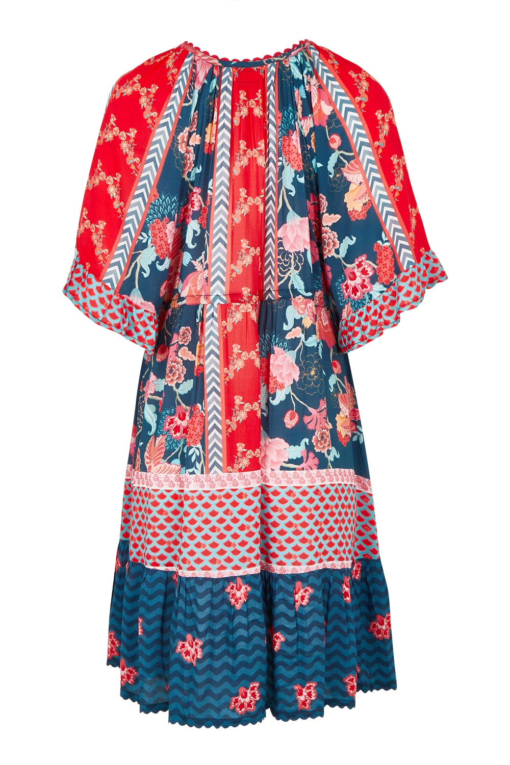 Product shot of the Mulini Dress in colour Navy, from the back