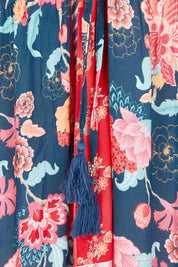 Product shot of the Mulini Dress in colour Navy, detail
