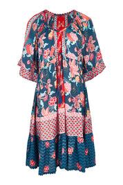 Product shot of the Mulini Dress in colour Navy, from the front
