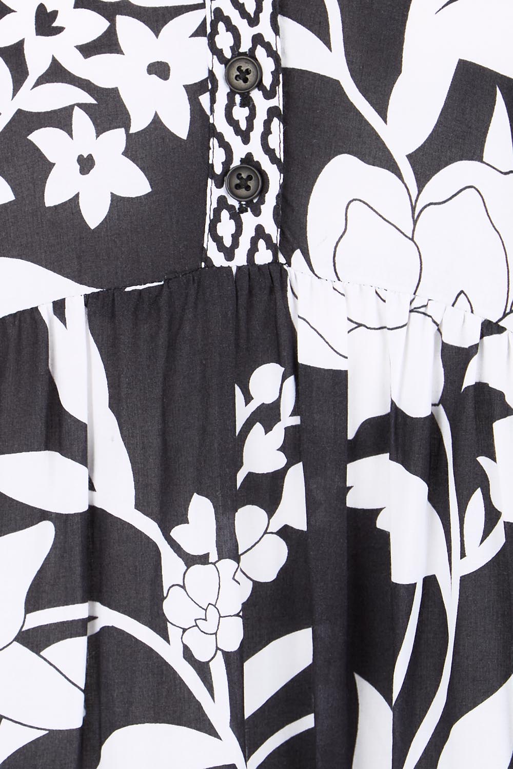 Product shot of the Paloma Midi Dress - Print in colour Print, showing detail