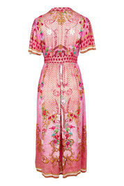 Product shot of the Pellicano Midi in colour Orchid (Pink), from the back
