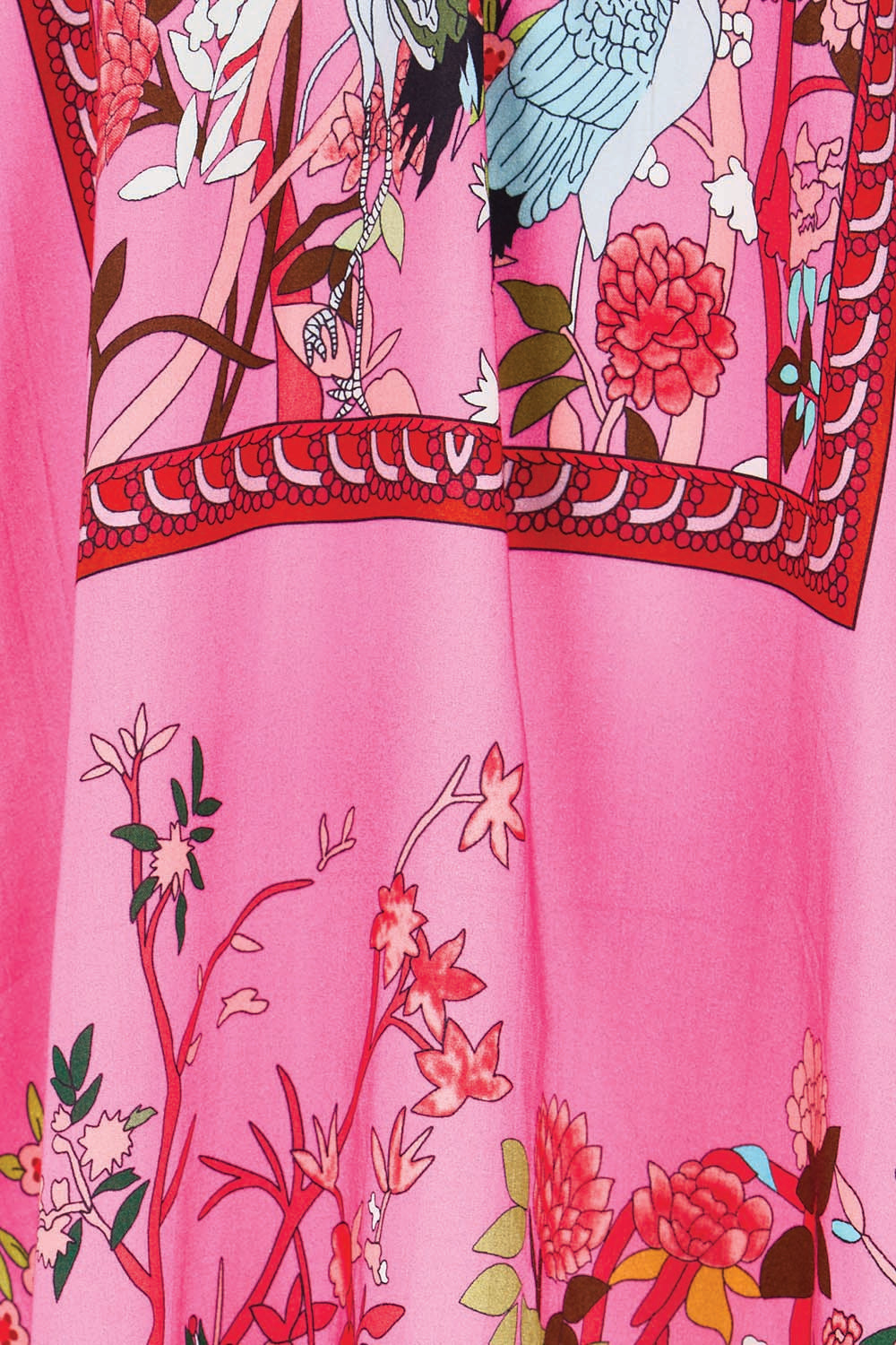 Product shot of the Sachiko Top – Fuchsia in colour Fuchsia, showing detail