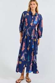 Model Genericm wearing size sample of the Summer Vibes Shirtdress – Navy in colour Navy, from the front