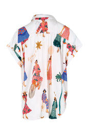 Product shot of the Summer Vibes Top – White in colour White, from the back