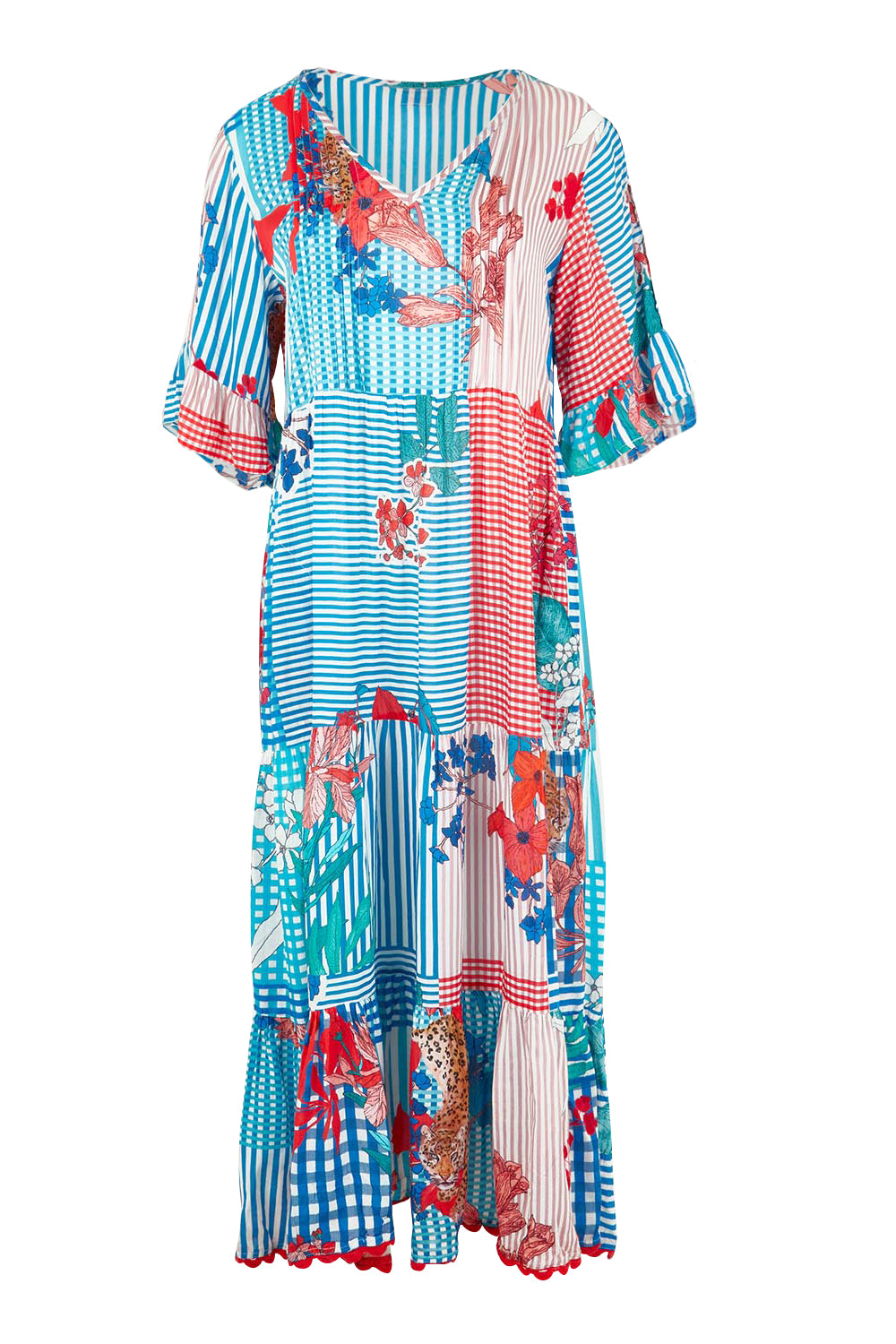 Product shot of the Wymara Midi Dress in colour Print, from the front