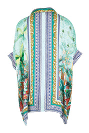 Product shot of the Zilara Kaftan Top – Mist in colour Mist, from the back