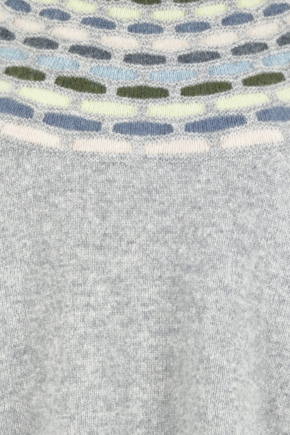 Product shot of the Brigitte Lambswool Sweater in colour Grey (Grey), detail