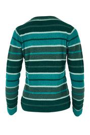Product shot of the Chloe Merino Cotton Sweater in colour Emerald (Green), from the back