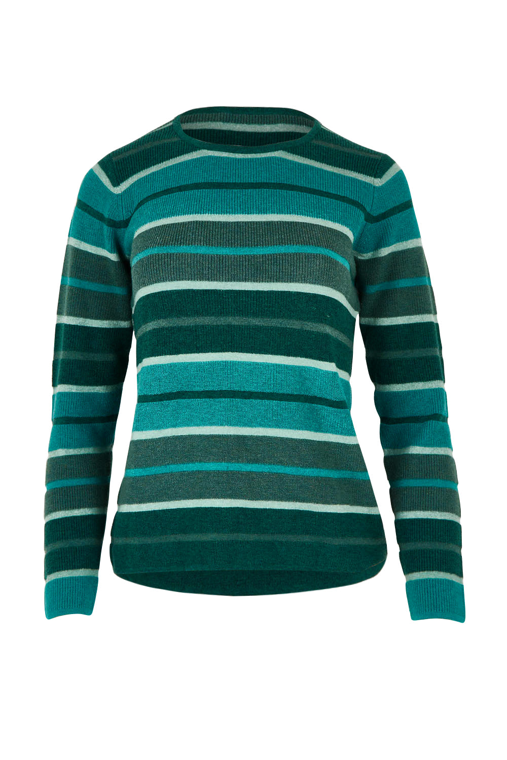 Product shot of the Chloe Merino Cotton Sweater in colour Emerald (Green), from the front