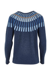 Product shot of the Josephine Merino Sweater in colour Softblue (Blue), from the back