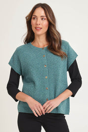 Komma Lambswool Vest - Sea