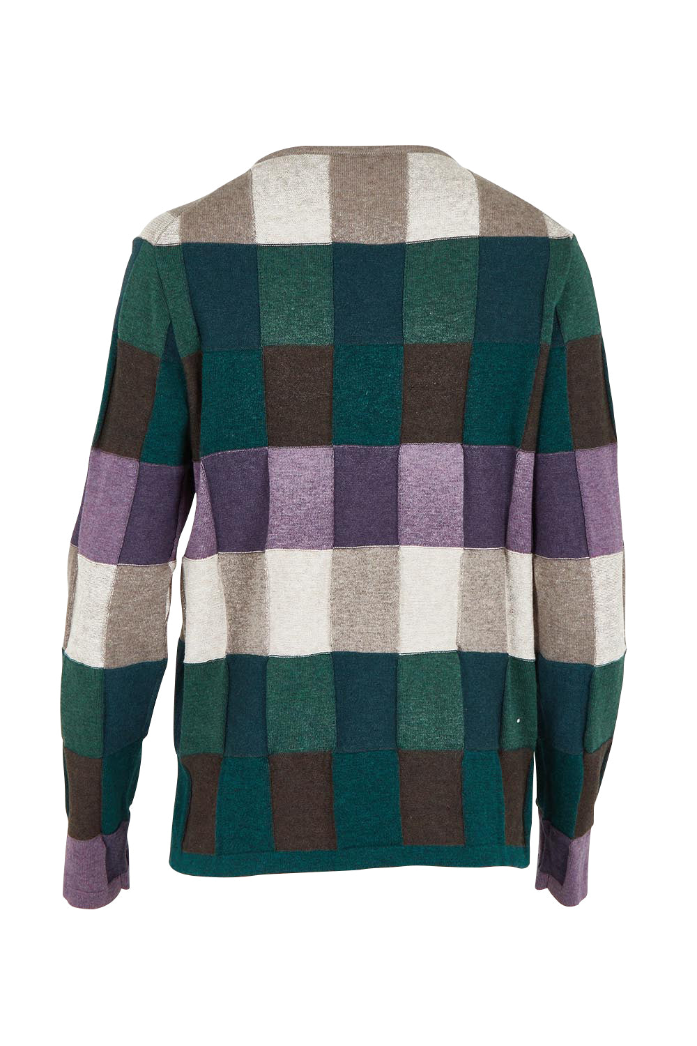 Product shot of the Lillith Organic Cotton Sweater in colour Coldgreen (Green), from the back