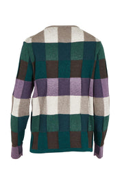 Product shot of the Lillith Organic Cotton Sweater in colour Coldgreen (Green), from the back