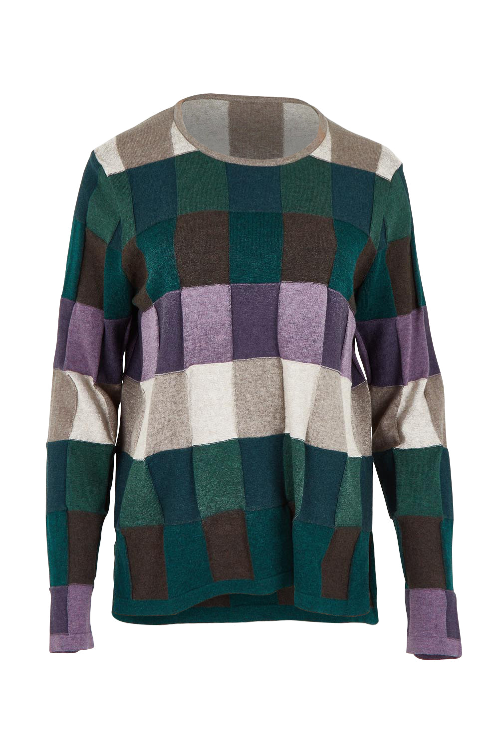Product shot of the Lillith Organic Cotton Sweater in colour Coldgreen (Green), from the front