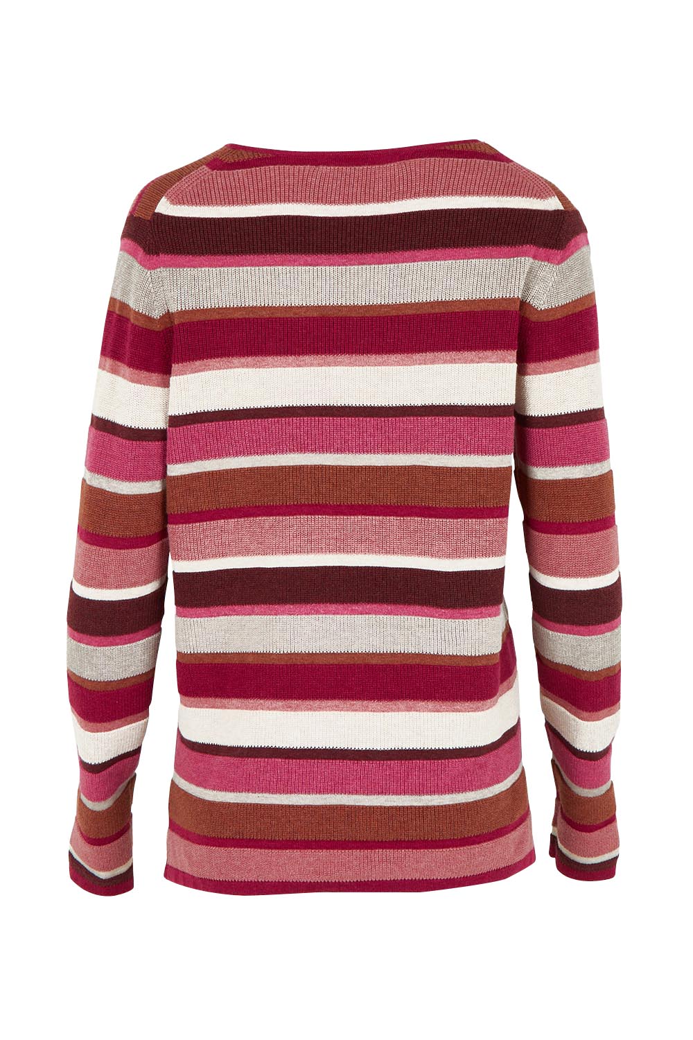 Product shot of the Mathilde Organic Cotton Sweater in colour Softred (Pink), from the back