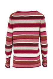 Product shot of the Mathilde Organic Cotton Sweater in colour Softred (Pink), from the back