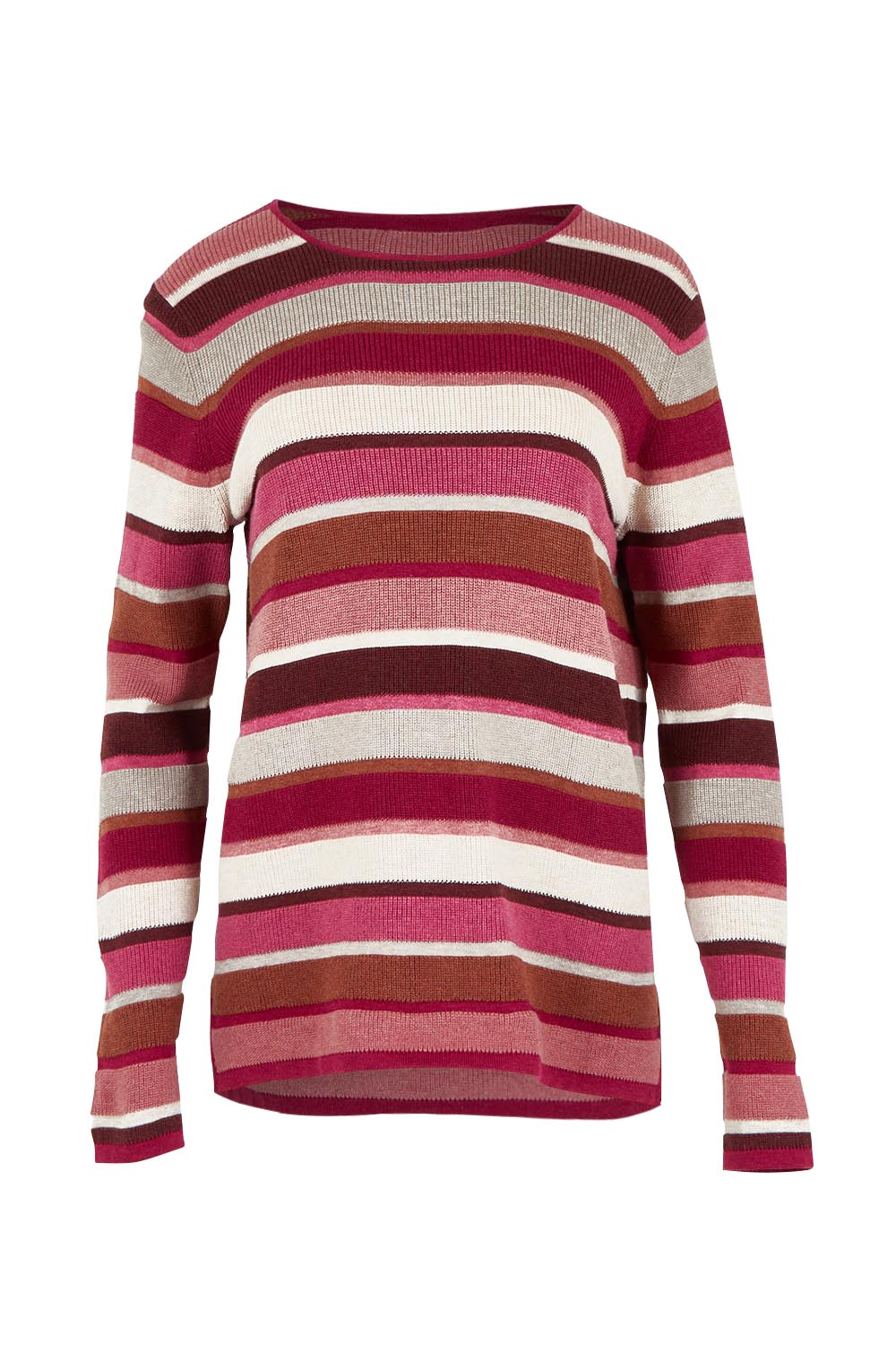 Product shot of the Mathilde Organic Cotton Sweater in colour Softred (Pink), from the front