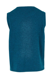 Product shot of the Mitos Vest in colour Darkaqua (Green), from the back