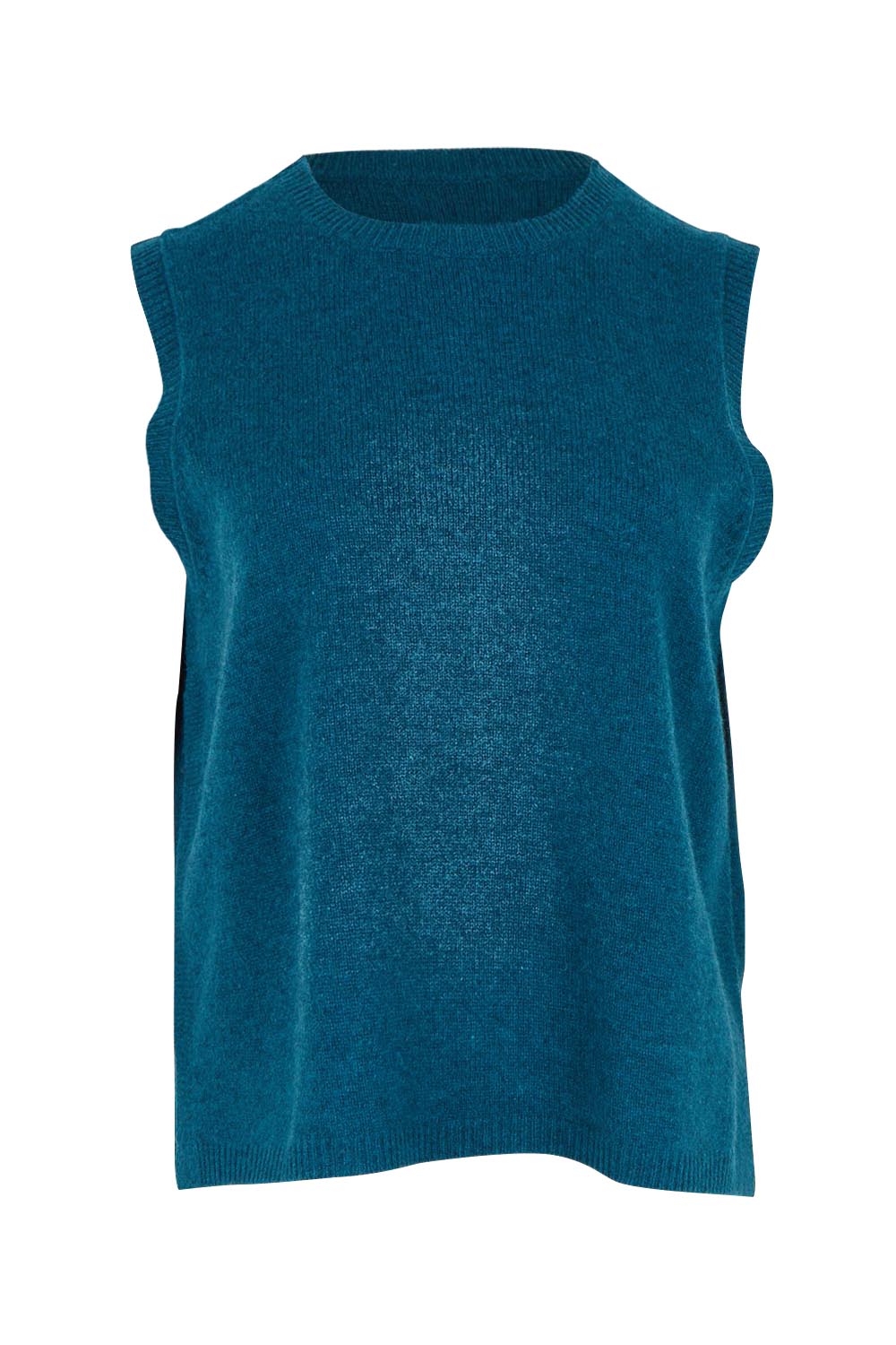 Product shot of the Mitos Vest in colour Darkaqua (Green), from the front