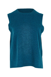 Product shot of the Mitos Vest in colour Darkaqua (Green), from the front