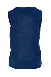 Product shot of the Mitos Vest in colour Darkblue (Blue), from the back