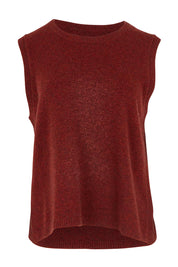 Product shot of the Mitos Vest in colour Spice, from the front