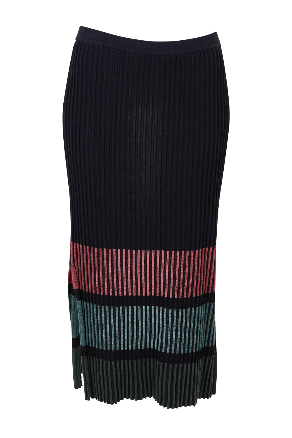 Product shot of the Paula Reversible Skirt in colour Black (Black), from the front