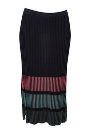 Product shot of the Paula Reversible Skirt in colour Black (Black), from the front